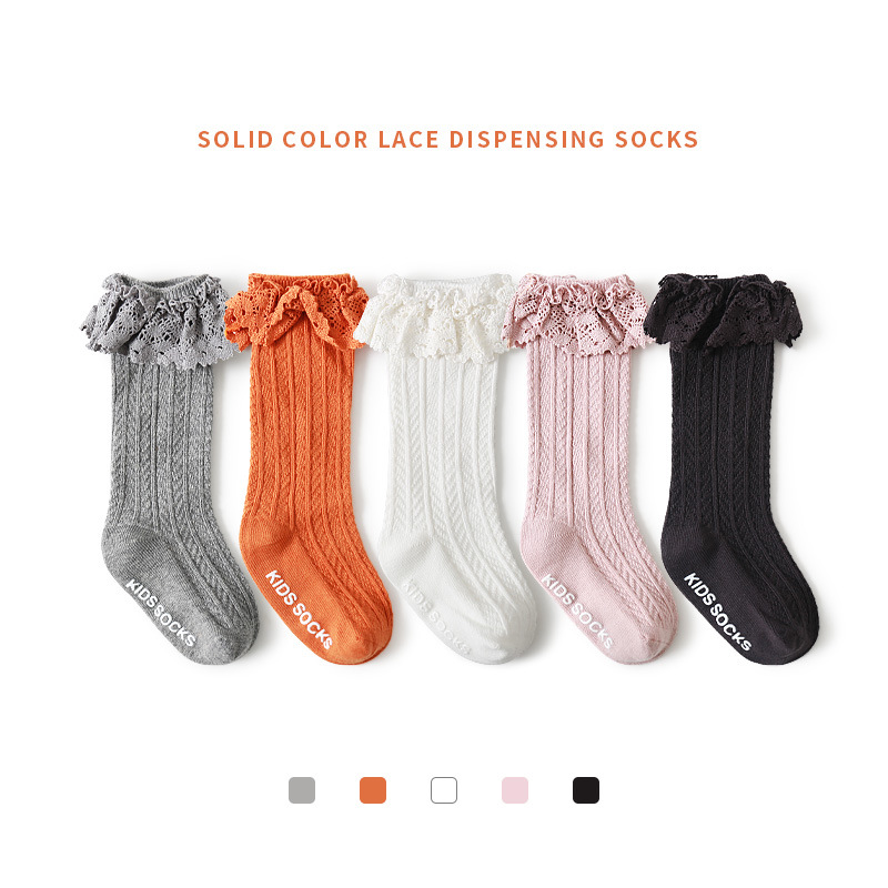 maravilloso Gobernable preparar Calcetines para niños para otoño e invierno nuevos calcetines de tubo medio  de encaje de color