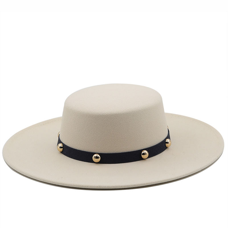 de copa plano multicolor retro europeo americano Sombrero de ala grande Sombrero fieltro