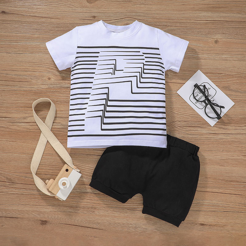 Ropa de verano para niños tops de manga corta pantalones cortos traje ropa deportiva para niños Ropa de verano para niños tops de manga corta pantalones cortos traje ropa deportiva para niños