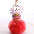 NHDI2025628-watermelon-red-8cm-hair-ball-(golden-chain-buckl