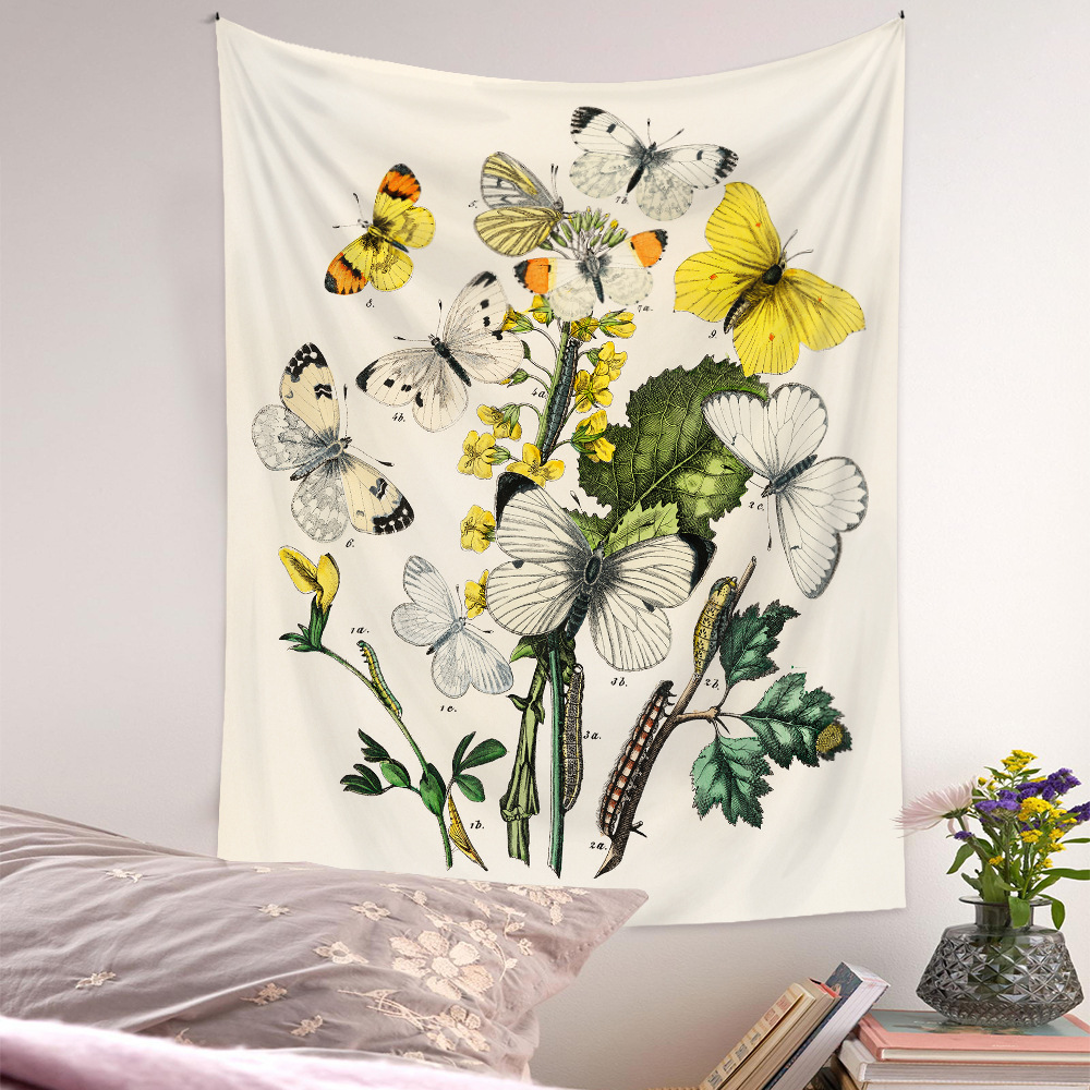 flores de insectos simples que imprimen la decoración de la sala de tapices al por mayor  NHQYE430093