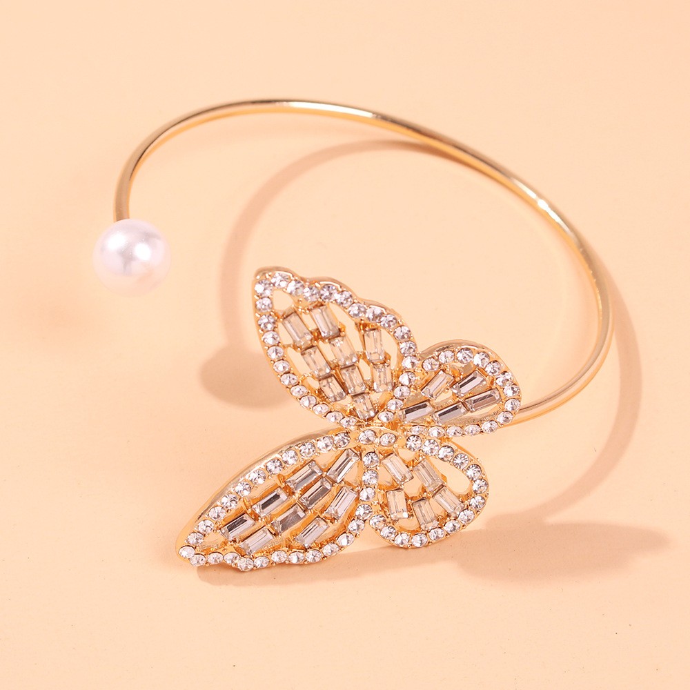 pulsera de diamantes brillantes huecos con forma de mariposa de fashon NHMD436046