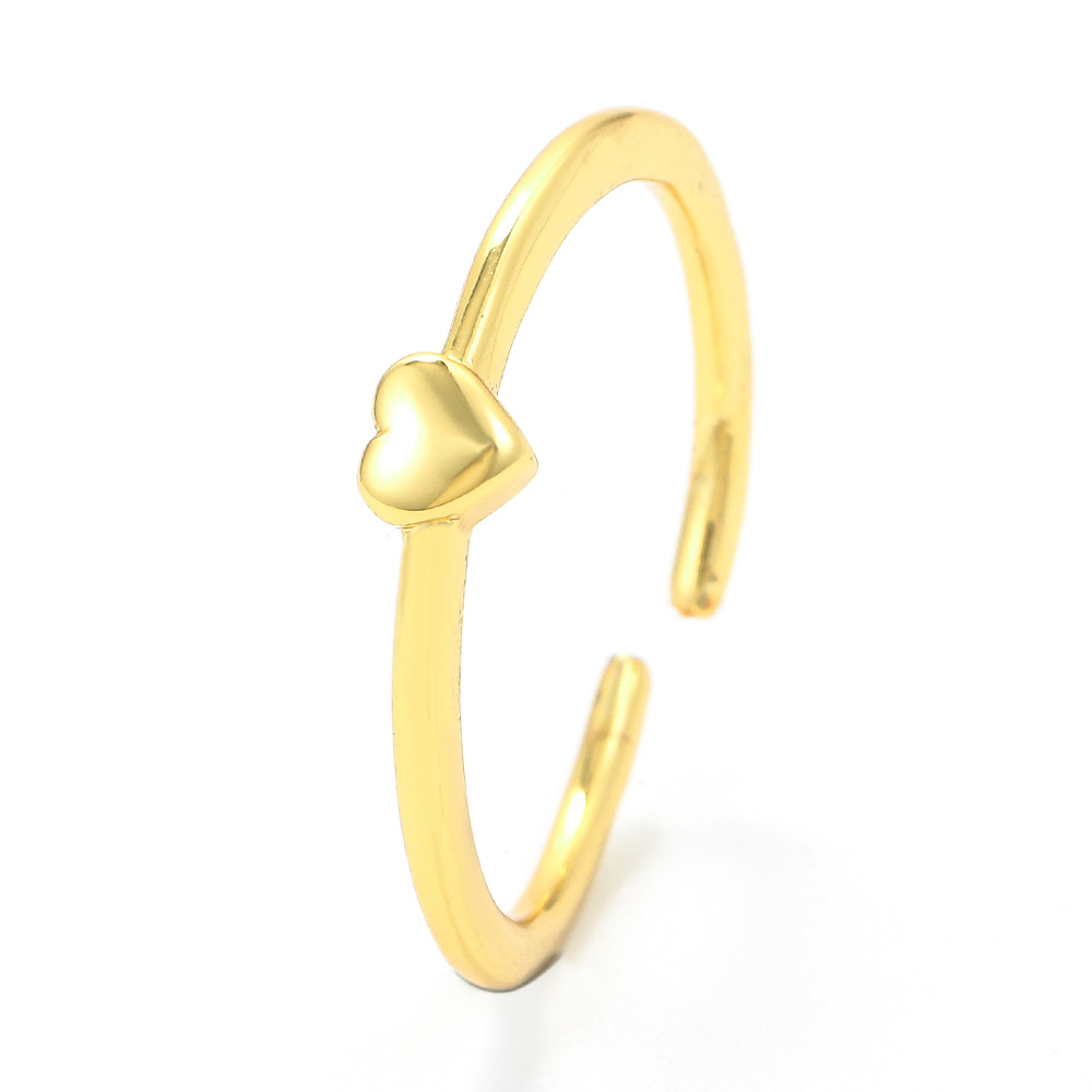 corazón anillo suave apertura ajustable melocotón corazón anillo galvanoplastia anillo transfronterizo accesorios de joyería al por mayor NHWG435982