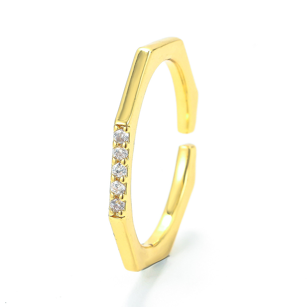 nuevo anillo de polígono deseo anillo de pareja de polígono creativo anillo ajustable de apertura NHWG435983