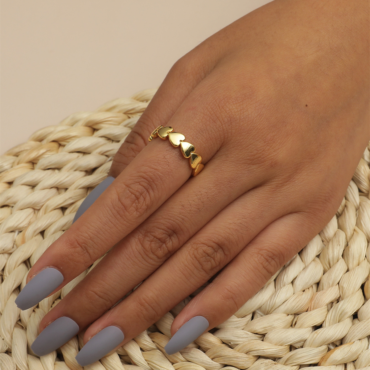 amor anillo de apertura alta retención de color moda alto sentido tendencia anillo de cobre NHIQ436202
