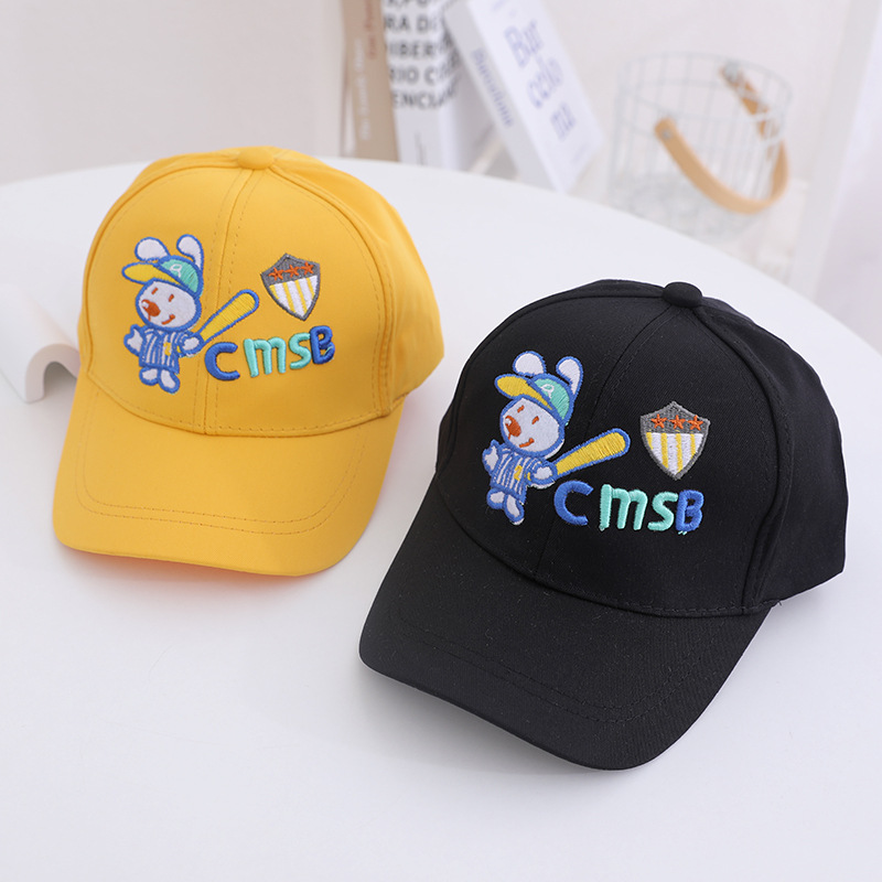 Sombrero de béisbol bordado de conejo de primavera y otoño para niños de dibujos animados al Sombrero de béisbol bordado de conejo de primavera y otoño para niños de dibujos animados al