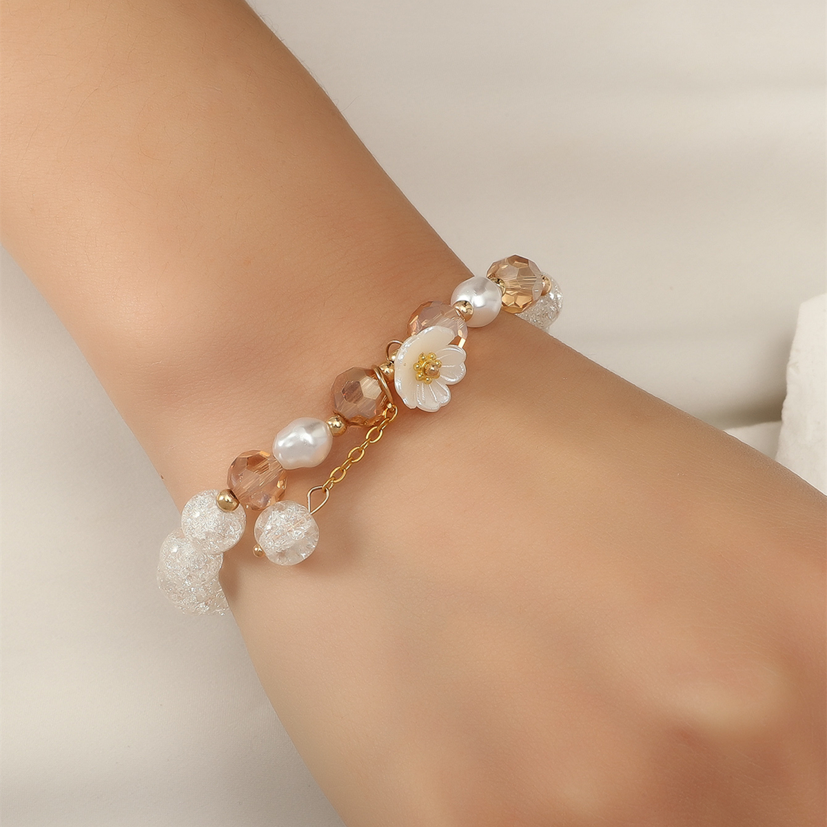 Pulsera de perlas de cristal vintage de moda para mujer NHIQ707251