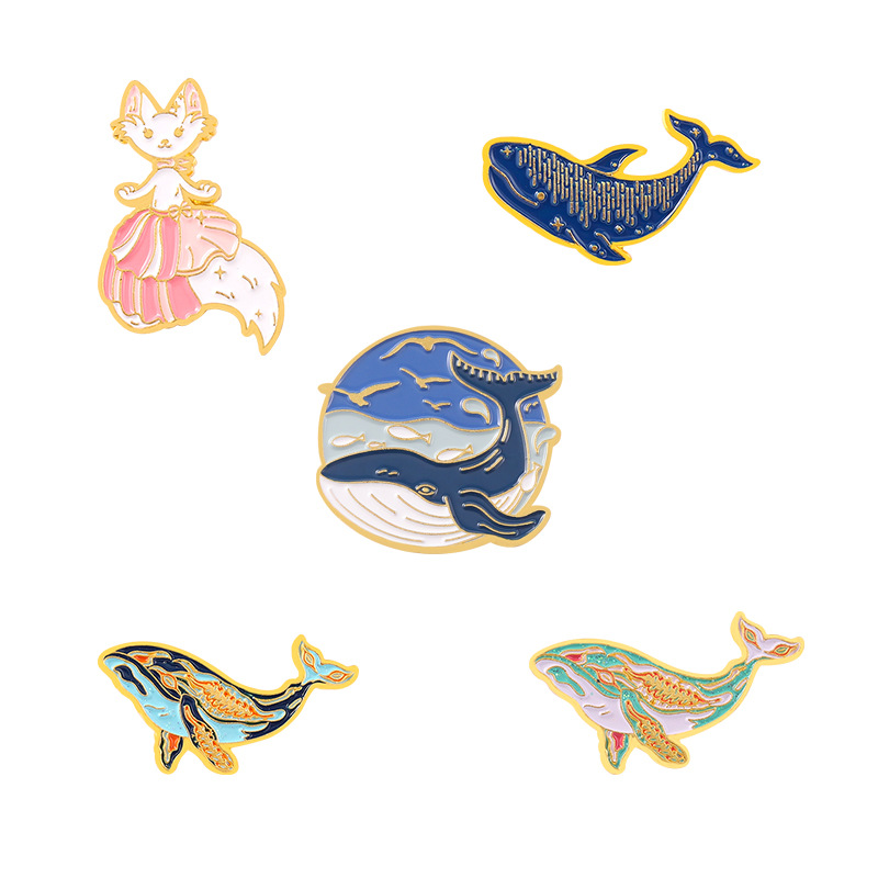 Broche de aleación de peces grandes de la serie oceánica linda de dibujos  animados NHQQQ675842